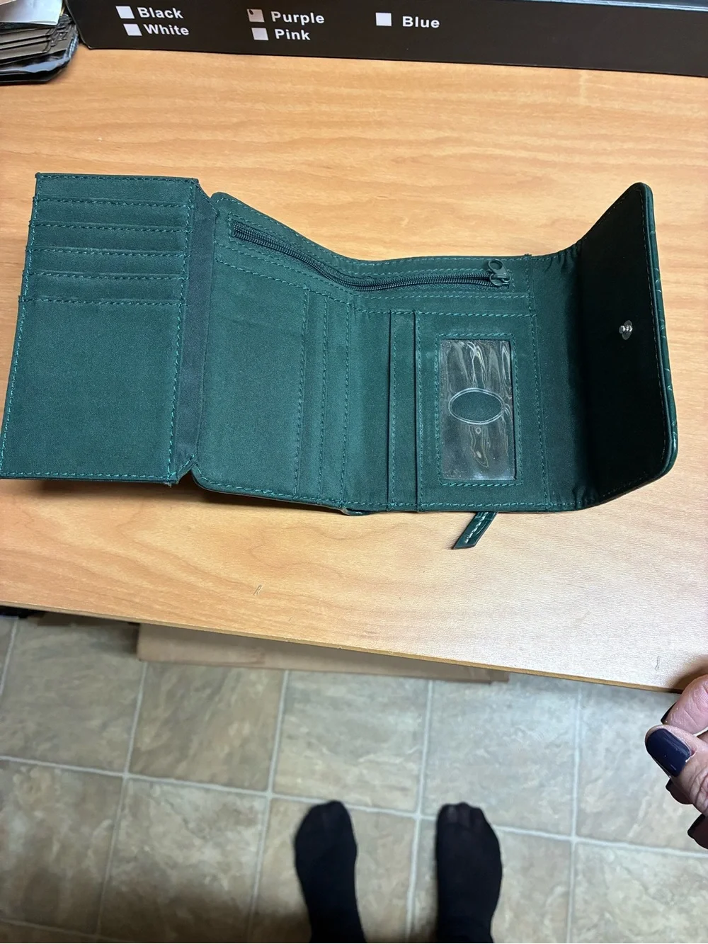 Crazy Horse Embossed Green Croc Wallet
